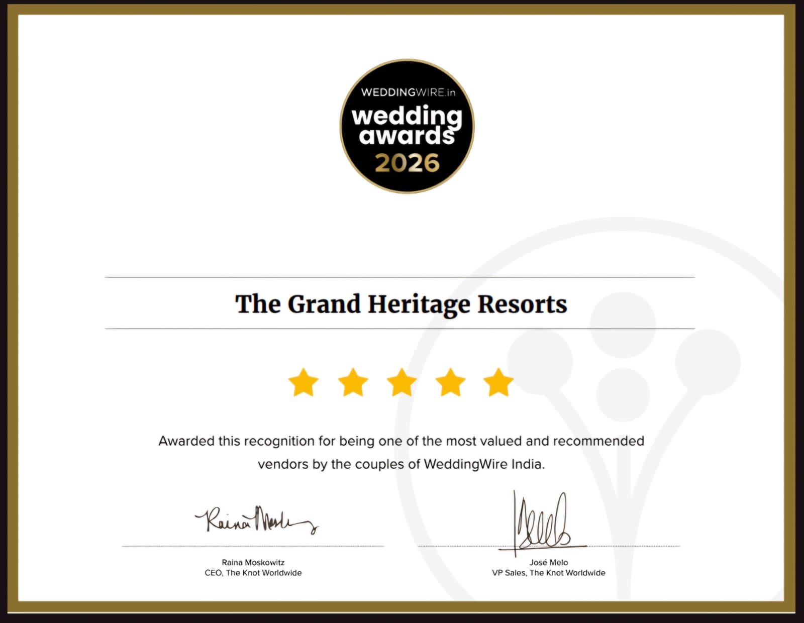 WeddingWire India Couples Choice Award 2026 